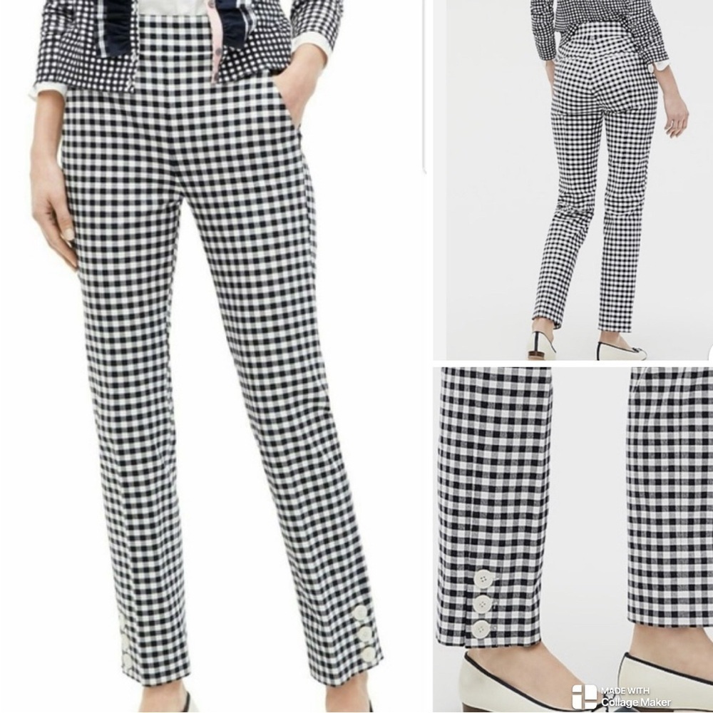 J. Crew NWT Remi gingham pants